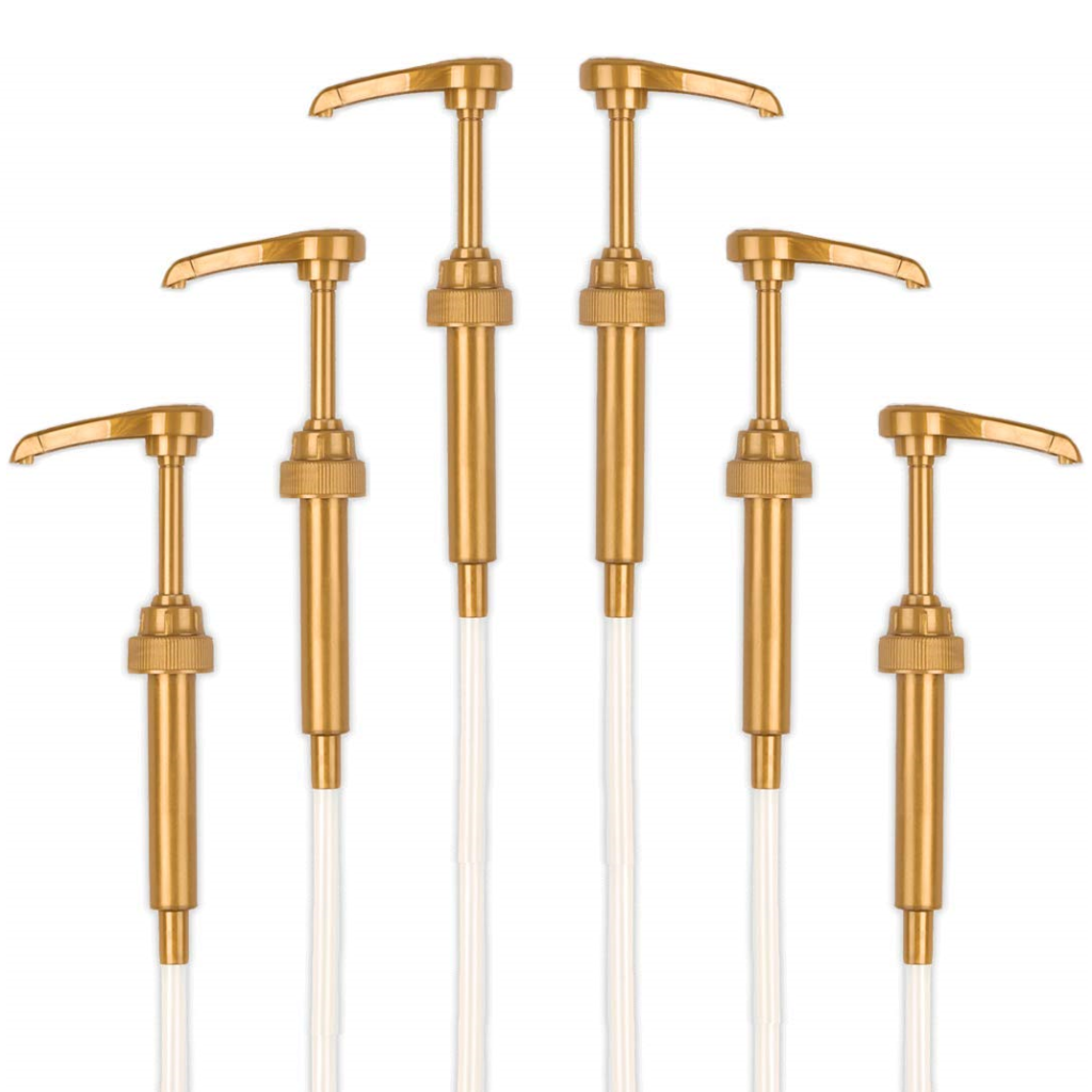 Gold Coffee Syrup Pumps for 750ml Bottles Good Times Coffee Company