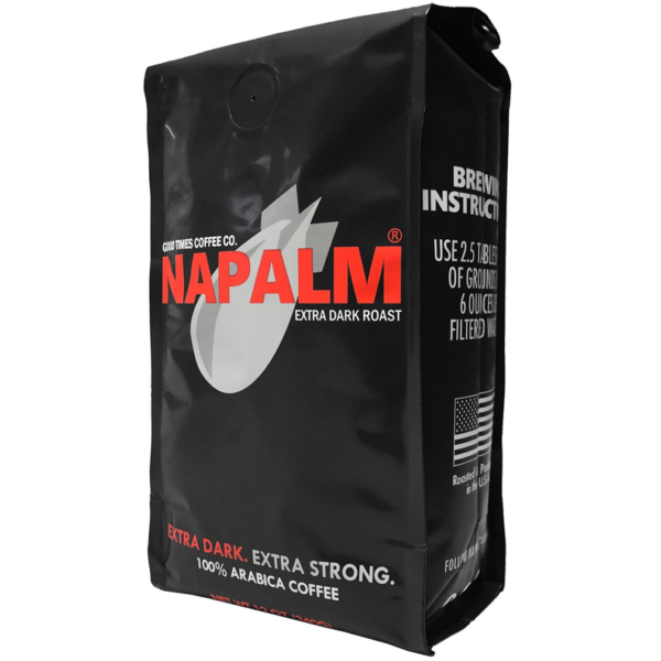 Napalm Coffee Strong Dark Extra Bold Ground Whole Bean Bag
